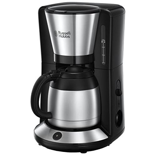  Russell Hobbs Kaffeemaschine Adventure Edelstahl, Glaskanne bis zu 10 Tassen, 1,25l, Warmhalteplatte, Abschaltautomatik, Tropf-Stopp, 1100 Watt, Filterkaffeemaschine 24010-56