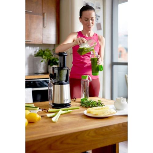  Russell Hobbs 25170-56 Slow-Juicer (Entsafter fuer Obst und Gemuese, 3 Siebeinsatze (fein, grob und gefrorene Fruechte), inkl. Ruecklauffunktion, BPA-frei, elektrische Obstpresse, Saft