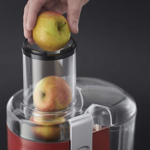  Russell Hobbs Entsafter Desire, extra grosse Einfuelloeffnung f. ganzes Obst & Gemuese, 2 Geschwindigkeitsstufen, 750ml Saftbehalter, 2,0l Fruchtfleischbehalter, BPA-frei, elektrische