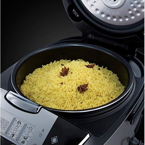  Russell Hobbs Multicooker 5,0l (digitales Display + Timer), 11 Kochprogramme (Schongarer, Dampfgarer, Slow Cooker, Reiskocher, Joghurtbereiter etc.), Anti-Kondensations-Deckel, Coo