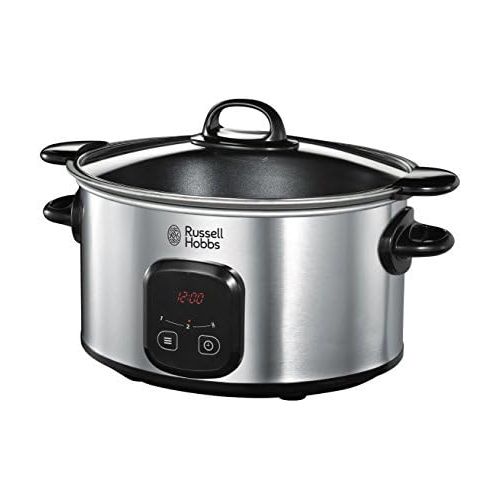  Russell Hobbs Digitaler Slow Cooker, Schongarer, einstellbare Garzeit, programmierbarer Timer, 6.0l, 3 Temperatureinstellungen, MaxiCook Slowcooker 22750-56