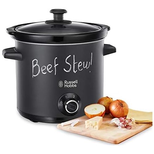  Russell Hobbs Slow Cooker, Schongarer Chalkboard, Keramik-Gartopf, matte Tafel-Oberflache, 3 Temperatureinstellungen, 3.5l, 200 Watt, Slowcooker 24180-56