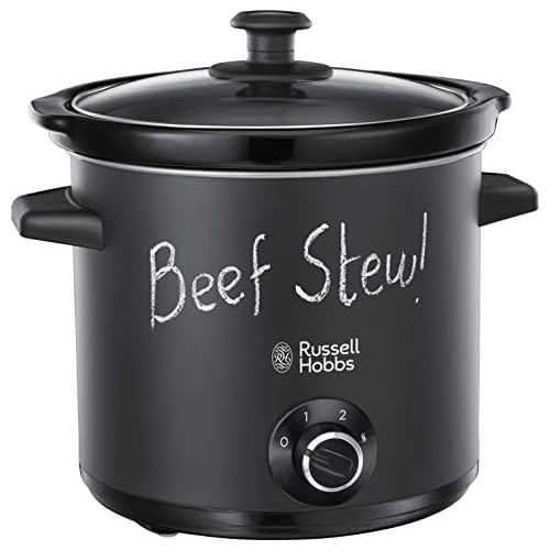  Russell Hobbs Slow Cooker, Schongarer Chalkboard, Keramik-Gartopf, matte Tafel-Oberflache, 3 Temperatureinstellungen, 3.5l, 200 Watt, Slowcooker 24180-56