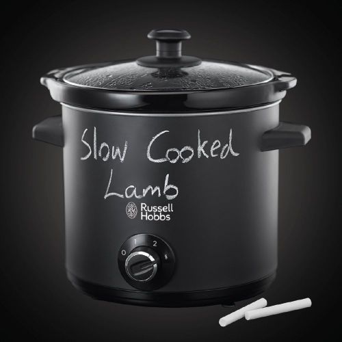  Russell Hobbs Slow Cooker, Schongarer Chalkboard, Keramik-Gartopf, matte Tafel-Oberflache, 3 Temperatureinstellungen, 3.5l, 200 Watt, Slowcooker 24180-56