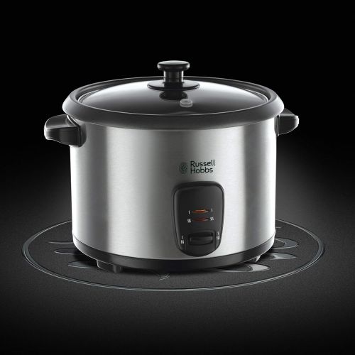  Russell Hobbs Reiskocher 1,8l, inkl. Dampfgarer-Einsatz, Warmhaltefunktion, antihaftbeschichteter Gartopf, Reisloeffel & Messbecher, Schongarer fuer Gemuese & Fisch, Cook@Home 19750-5