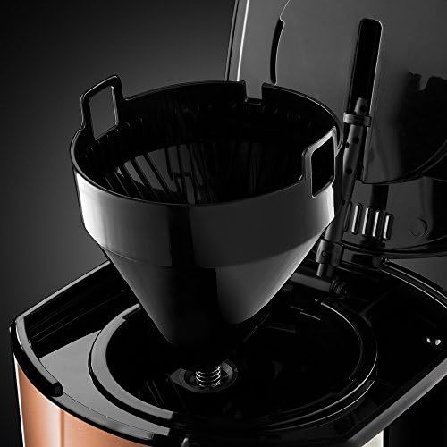  Russell Hobbs Digitale Kaffeemaschine Luna Edelstahl/Kupfer, programmierbarer Timer, bis 12 Tassen, 1,5l Glaskanne, Warmhalteplatte, Abschaltautomatik, 1000W, Filterkaffeemaschine