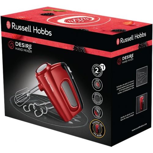  Russell Hobbs Handmixer Desire, 5 Geschwindigkeitsstufen plus Turbofunktion, spuelmaschinengeeignete 2 Ruehrbesen & 2 Knethaken, Handruehrer 24670-56