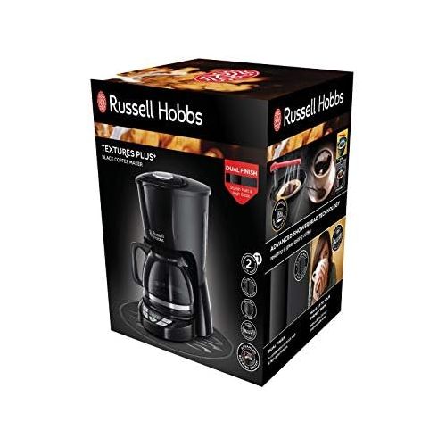  Russell Hobbs Digitale Kaffeemaschine Textures+, programmierbarer Timer, bis 10 Tassen, 1,25l Glaskanne, Warmhalteplatte, Abschaltautomatik, Tropf-Stopp, 975W, Filterkaffeemaschine