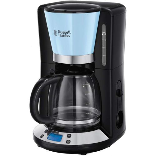  Russell Hobbs Digitale Kaffeemaschine Colours+ blau, programmierbarer Timer, 1,25l Glaskanne, bis 10 Tassen, Warmhalteplatte, Abschaltautomatik, 1100W, Filterkaffeemaschine 24034-5