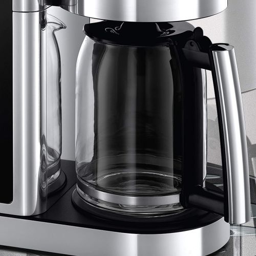  Russell Hobbs Digitale Kaffeemaschine Elegance Edelstahl, Timer-Funktion, bis 10 Tassen, 1,25l Glaskanne, 1600W, Schnellheizsystem, Warmhalteplatte, Abschaltautomatik, Filterkaffee