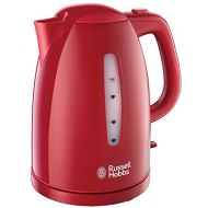 Russell Hobbs Wasserkocher, Textures rot, 1,7l, 2400W, Schnellkochfunktion, optimierte Ausgusstuelle, herausnehmbarer Kalkfilter, Teekocher 21272-70