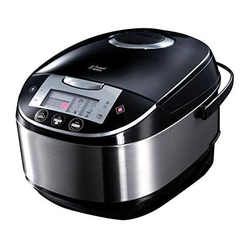  Russell Hobbs Multicooker 5,0l (digitales Display + Timer), 11 Kochprogramme (Schongarer, Dampfgarer, Slow Cooker, Reiskocher, Joghurtbereiter etc.), Anti-Kondensations-Deckel, Coo