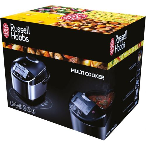  Russell Hobbs Multicooker 5,0l (digitales Display + Timer), 11 Kochprogramme (Schongarer, Dampfgarer, Slow Cooker, Reiskocher, Joghurtbereiter etc.), Anti-Kondensations-Deckel, Coo