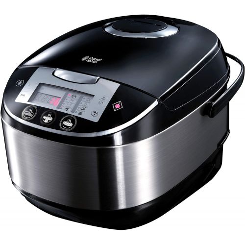  Russell Hobbs Multicooker 5,0l (digitales Display + Timer), 11 Kochprogramme (Schongarer, Dampfgarer, Slow Cooker, Reiskocher, Joghurtbereiter etc.), Anti-Kondensations-Deckel, Coo