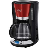 Russell Hobbs Digitale Kaffeemaschine Colours+ rot, programmierbarer Timer, 1,25l Glaskanne, bis 10 Tassen, Warmhalteplatte, Abschaltautomatik, 1100W, Filterkaffeemaschine 24031-56