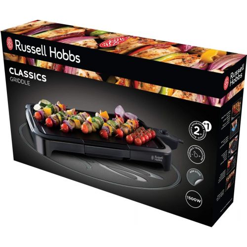  Russell Hobbs 19800-56 Teppan-Yaki Tischgrill Classics, 50 x 26 cm grosse Grillflache, antihaftbeschichtete Grillplatte, 1500 Watt, schwarz