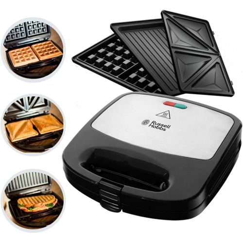  Russell Hobbs Multifunktionsgerat 3-in-1 Fiesta (Sandwich Maker, Waffeleisen, Kontaktgrill), spuelmaschinengeeignete & antihaftbeschichtete Platten (erweiterbar: Cake Pop, Mini Donu