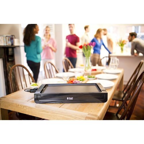  Russell Hobbs Grill Teppanyaki Fiesta (Elektrogrill, 45 x 25 cm herausnehmbare & antihaftbeschichtete Tischgrill  Platte), variable Temperatureinstellung, Fettauffangschale, 2400W