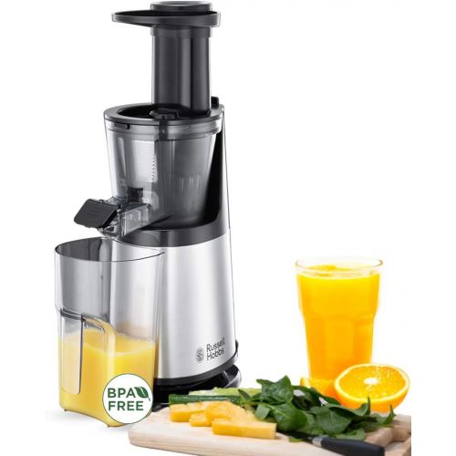  Russell Hobbs 25170-56 Slow-Juicer (Entsafter fuer Obst und Gemuese, 3 Siebeinsatze (fein, grob und gefrorene Fruechte), inkl. Ruecklauffunktion, BPA-frei, elektrische Obstpresse, Saft