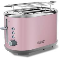 Russell Hobbs Toaster Bubble rosa, 2 extra breite Toastschlitze, inkl. Broetchenaufsatz, 6 einstellbare Braunungsstufen + Auftau- & Aufwarmfunktion, Schnell-Toast-Technologie, 930W,