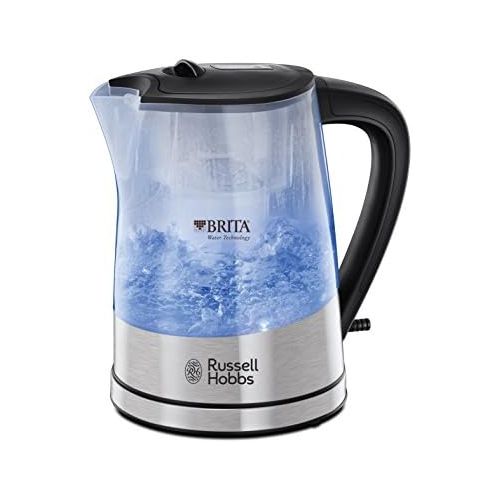  Russell Hobbs Wasserkocher, Purity, integrierter BRITA Wasserfilter, 1,0l + 0,5l Filtereinsatz, 2200W, LED Beleuchtung, inkl. gratis Filterkartusche, Fuellmengenmarkierung, Teekoche