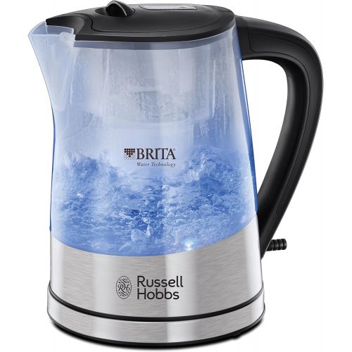  Russell Hobbs Wasserkocher, Purity, integrierter BRITA Wasserfilter, 1,0l + 0,5l Filtereinsatz, 2200W, LED Beleuchtung, inkl. gratis Filterkartusche, Fuellmengenmarkierung, Teekoche