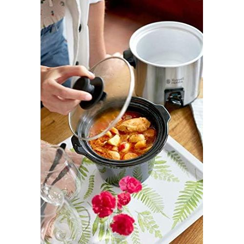  Russell Hobbs Slow Cooker, Schongarer Mini 2,0l, 2 Temperatureinstellungen & Warmhaltefunktion, Keramik Gartopf, kompaktes Design, Compact Home Slowcooker 25570-56