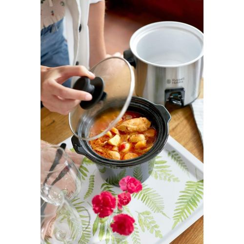  Russell Hobbs Slow Cooker, Schongarer Mini 2,0l, 2 Temperatureinstellungen & Warmhaltefunktion, Keramik Gartopf, kompaktes Design, Compact Home Slowcooker 25570-56