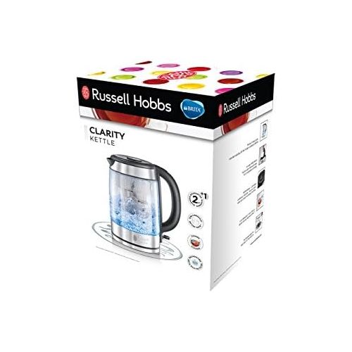  Visit the Russell Hobbs Store Russell Hobbs Glass Clarity Kettle with Integrated BRITA Water Filter, 1.0 L + 0.5 L Filter Insert, 2200 W, Lighting Includes Free Filter Cartridge, Capacity Marker, Tea Maker 2076