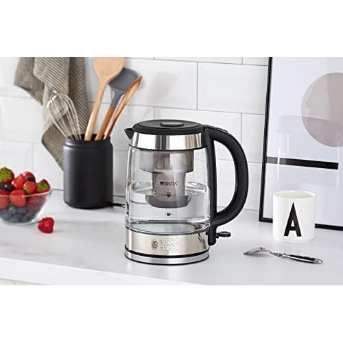  Visit the Russell Hobbs Store Russell Hobbs Glass Clarity Kettle with Integrated BRITA Water Filter, 1.0 L + 0.5 L Filter Insert, 2200 W, Lighting Includes Free Filter Cartridge, Capacity Marker, Tea Maker 2076