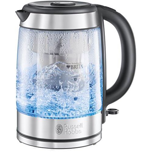  Visit the Russell Hobbs Store Russell Hobbs Glass Clarity Kettle with Integrated BRITA Water Filter, 1.0 L + 0.5 L Filter Insert, 2200 W, Lighting Includes Free Filter Cartridge, Capacity Marker, Tea Maker 2076