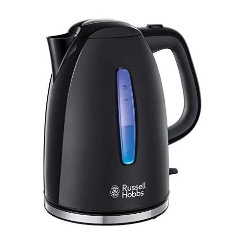  [아마존베스트]Russell Hobbs Cook@Home 24530-56 Sandwich Toaster Black & Kettle Textures+, 1.7 L, 2400 W, LED Lighting, Removable Limescale Filter, Tea Maker Black [Energy Class A++]