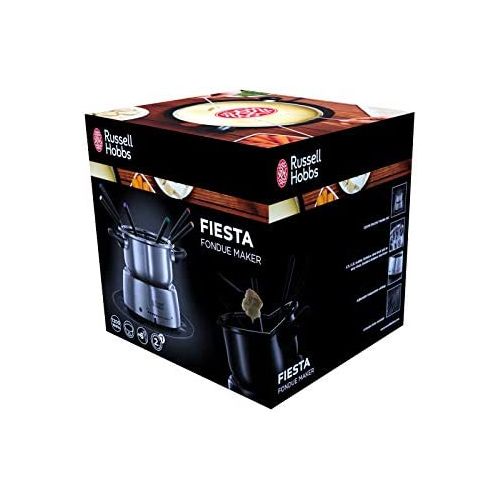  [아마존베스트]Russell Hobbs Fiesta Fondue Set (Cheese Fondue, Chocolate Fondue or Oil Fondue), 6 Forks, Dishwasher Safe Stainless Steel Pot, 1200 Watt, Electric Fondue Set 22560-56