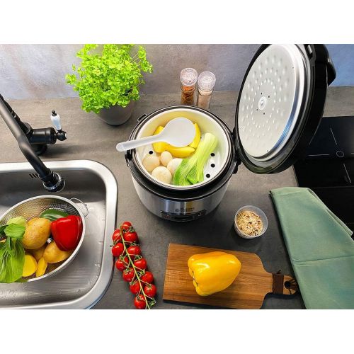  [아마존베스트]Russell Hobbs Steam Cooker, Stainless steel / black