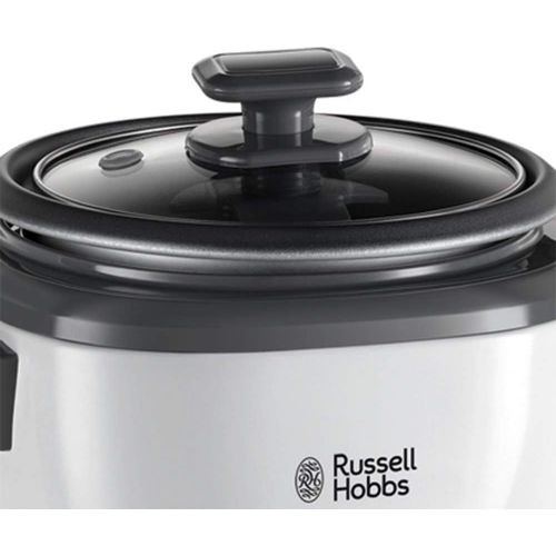 [아마존베스트]Russell Hobbs rice cooker small 0.8l (incl. Steamer insert, keep warm function, non-stick coated cooking pot, rice spoon & measuring cup) slow cooker for vegetables & fish 27030-56
