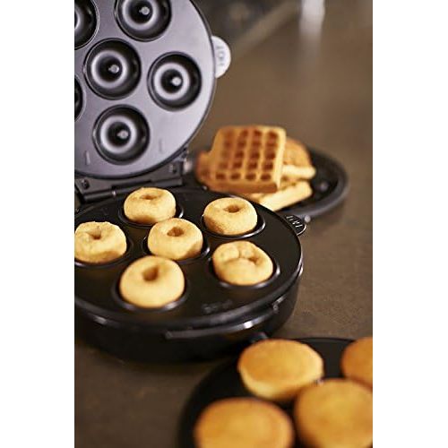  [아마존베스트]Russell Hobbs Multifunctional device round 3-in-1 Fiesta (waffle iron, mini cupcake maker and mini donut maker), dishwasher safe and non-stick coated plates, 900 Watt, 24620-56