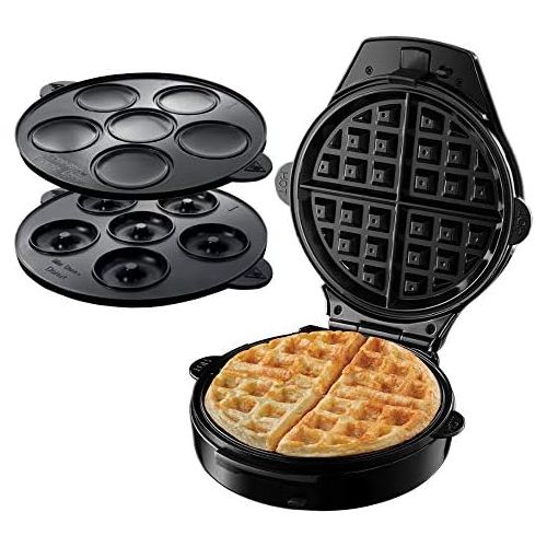  [아마존베스트]Russell Hobbs Multifunctional device round 3-in-1 Fiesta (waffle iron, mini cupcake maker and mini donut maker), dishwasher safe and non-stick coated plates, 900 Watt, 24620-56