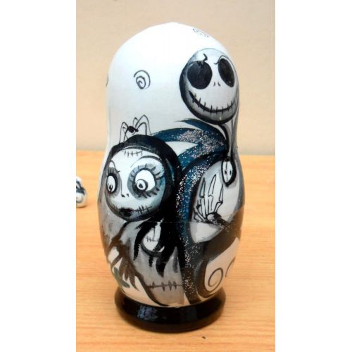  Russian Nesting Doll Russian nesting Doll The Nightmare before Christmas Jack Skellington. Set of 5 piece. Hand-painted in Russia.