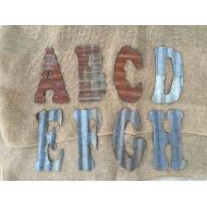 Rustaroundtheedges 8 corrugated tin letters / rustic tin letters / rusty tin letters / tin letters A-Z