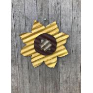 Rustaroundtheedges corrugated tin sunflower  metal sunflower  metal sunflower  rustic tin sunflower  rustic tin garden decor