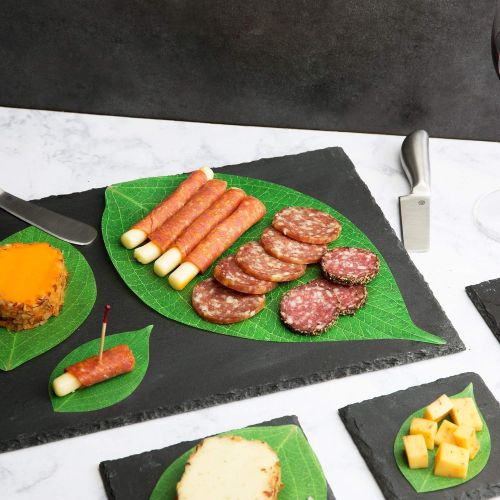  [아마존베스트]Rustic Pearl Collection Disposable Cheese Board Paper, Set of 10, Vibrant Green Leaf 12 x 7, Perfect Cheese Board Accessories for Meat and Cheese Boards, Travel, Weddings