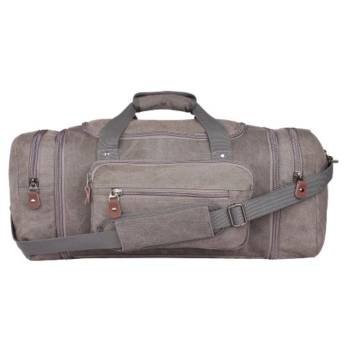  Rustic Town 20 inch Expandable Canvas Duffle Bag - Carry On Airplane luggage Weekender Bag