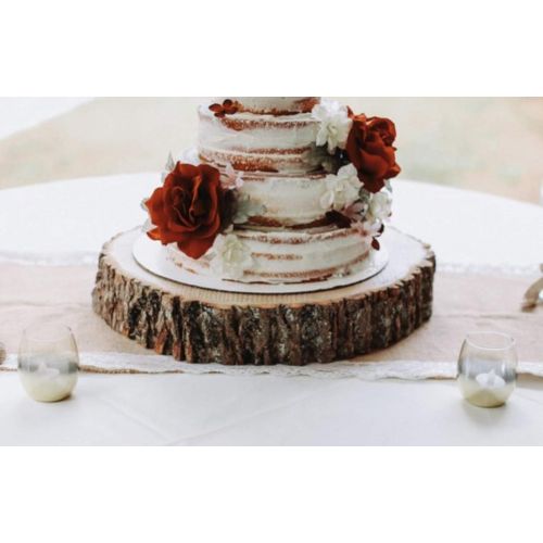  Rustic Wood Slices 14 inch Wood Slice Cake Stand, Wood Slab 14 inches, Cake Stand 14 inch, Wedding Cake Stand 14”, Rustic Cake Stand