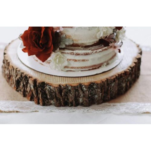  Rustic Wood Slices 14 inch Wood Slice Cake Stand, Wood Slab 14 inches, Cake Stand 14 inch, Wedding Cake Stand 14”, Rustic Cake Stand