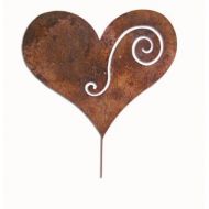 RusticaOrnamentals Rustic Heart Garden Stake or Wall Art, Garden Art, Garden Ornament, Lawn Ornament, Metal Heart, Wall Art, Outdoor, Valentines Day Gift Idea