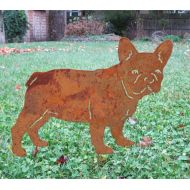 RusticaOrnamentals French Bulldog Garden Stake or Wall Hanging, Pet Memorial, Bull Dog, Garden Art, Rust, Dog, Metal, Lawn Art, Lawn Ornament, Outdoor, Sign