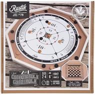 Rustik BJR000135 Crokinole De Luxe 2 Games in 1, Multicolor