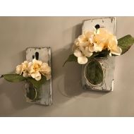 RustiqueSigns Candle holders, Rustic candle holders, Candles, Mason jar candles, Candle decor, Wall Sconces, Candle Sconces, Wood mason jar sconces