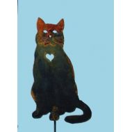 RustiquesGardenArt Cat with Heart Yard Art by Rustiques Garden Art