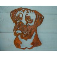 RustyRoosterMetalArt Boxer Dog Head  Boxer Dog Gift Boxer Garden Art  Dog Decoration  Dog Lover Gift  Dog Garden Wall Decor  Rusty Metal Art  Pet Memorial